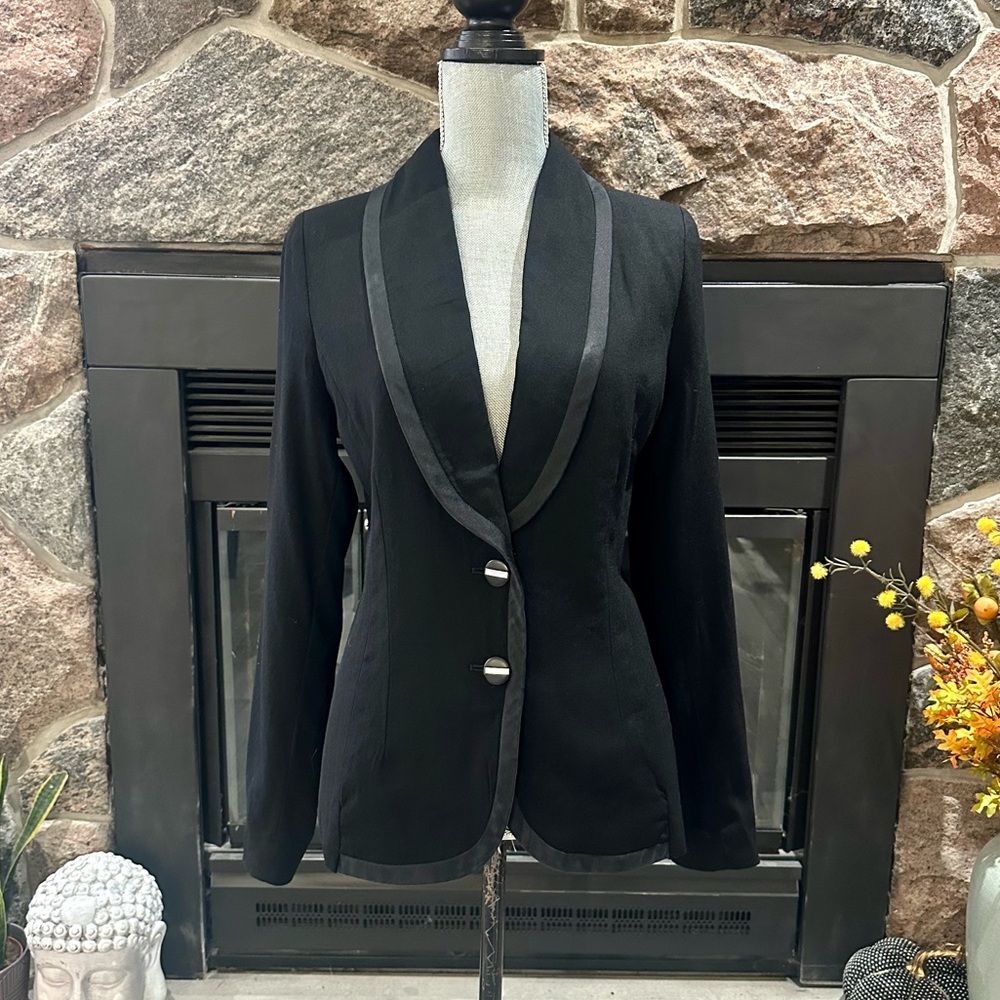 St. John Collection Black Blazer with Silver Accents